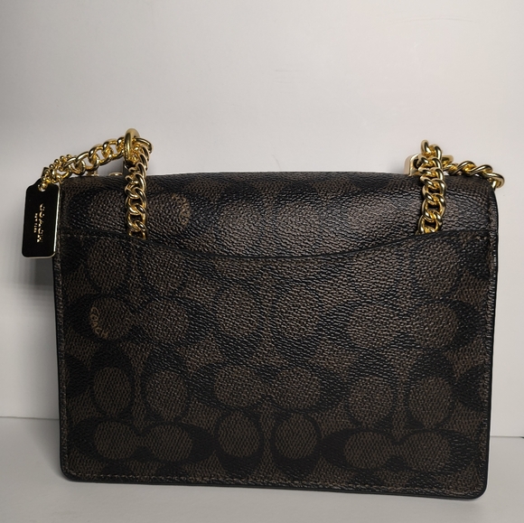 IMXAQ NWT Coach Black and Brown Women's Bag Brown Suede Inside W/ Dustbag - Picture 3 of 11